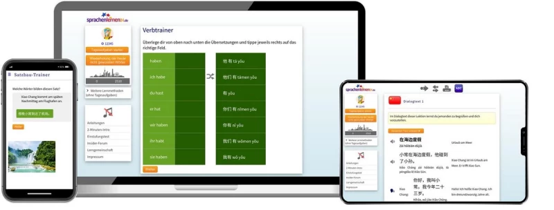 Chinesisch Fachwortschatz-Vokabeltrainer Sprachenlernen24 Chinesisch Basiskurs für Anfänger Online-Sprachkurs Screenshot