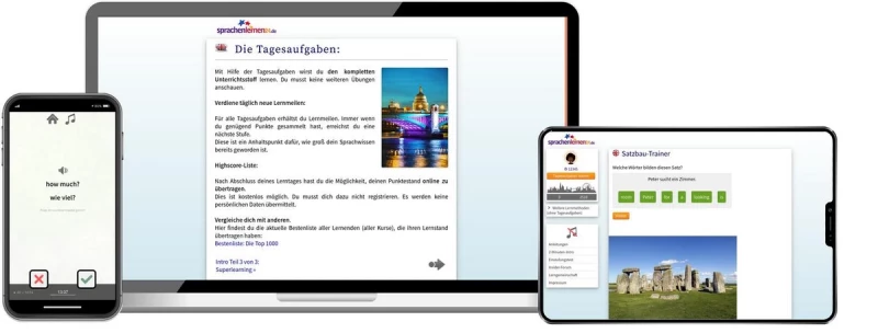 Englisch Basiskurs für Anfänger Sprachenlernen24 Online-Sprachkurs Englisch Screenshot