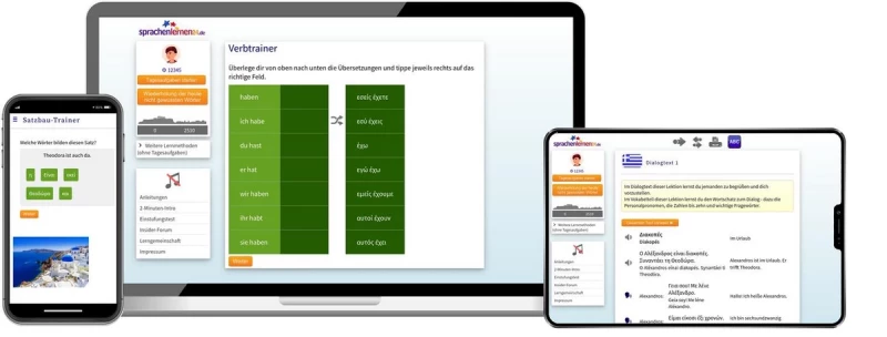 Sprachenlernen24 Griechisch Basiskurs für Anfänger Online-Sprachkurs Screenshot