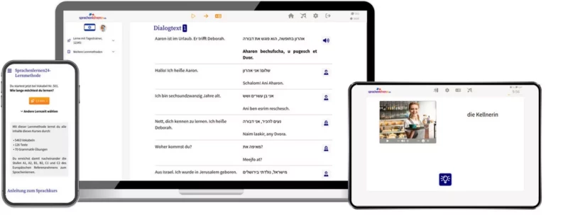 Sprachenlernen24 Hebräisch Aufbaukurs für Fortgeschrittene Online-Sprachkurs Screenshot