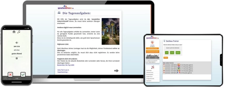Hebräisch Basiskurs für Anfänger Sprachenlernen24 Online-Sprachkurs Hebräisch Screenshot