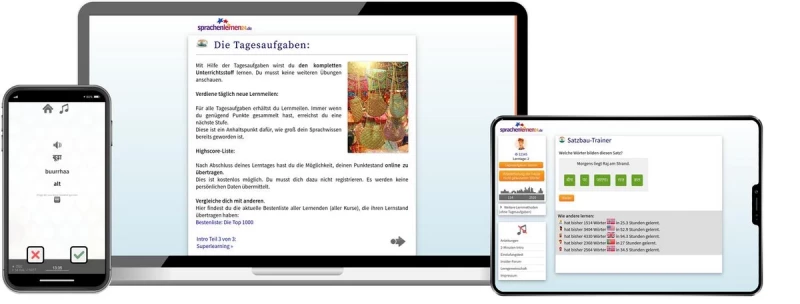 Hindi Basiskurs für Anfänger Sprachenlernen24 Online-Sprachkurs Hindi Screenshot
