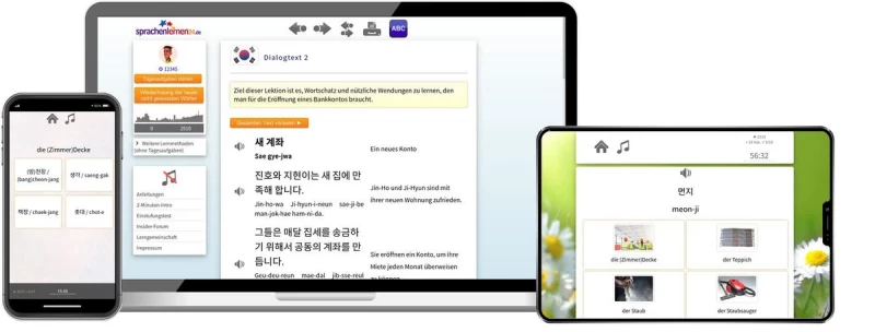 Koreanisch Aufbaukurs für Fortgeschrittene Sprachenlernen24 Koreanisch Aufbaukurs für Fortgeschrittene Online-Sprachkurs Screenshot