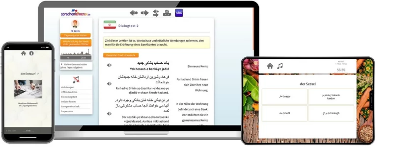 Persisch Aufbaukurs für Fortgeschrittene Sprachenlernen24 Persisch Aufbaukurs für Fortgeschrittene Online-Sprachkurs Screenshot