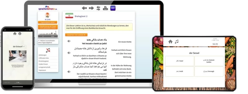 Sprachenlernen24 Persisch Aufbaukurs für Fortgeschrittene Online-Sprachkurs Screenshot