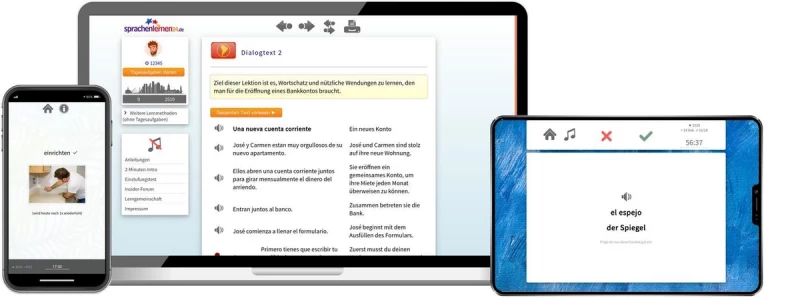 Spanisch (Südamerika) Aufbaukurs für Fortgeschrittene Sprachenlernen24 Spanisch (Südamerika) Aufbaukurs für Fortgeschrittene Online-Sprachkurs Screenshot