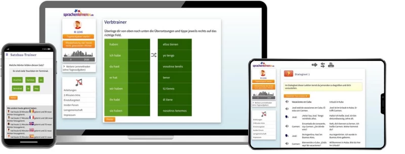 Spanisch (Südamerika) Fachwortschatz-Vokabeltrainer Sprachenlernen24 Spanisch (Südamerika) Basiskurs für Anfänger Online-Sprachkurs Screenshot