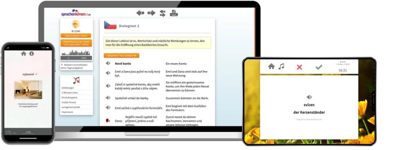 Tschechisch Aufbaukurs für Fortgeschrittene Sprachenlernen24 Tschechisch Aufbaukurs für Fortgeschrittene Online-Sprachkurs Screenshot