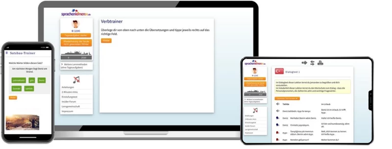 Türkisch Fachwortschatz-Vokabeltrainer Sprachenlernen24 Türkisch Basiskurs für Anfänger Online-Sprachkurs Screenshot