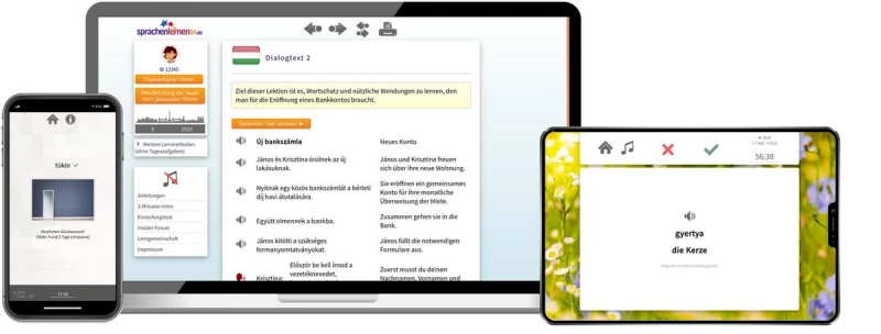 Ungarisch Aufbaukurs für Fortgeschrittene Sprachenlernen24 Ungarisch Aufbaukurs für Fortgeschrittene Online-Sprachkurs Screenshot