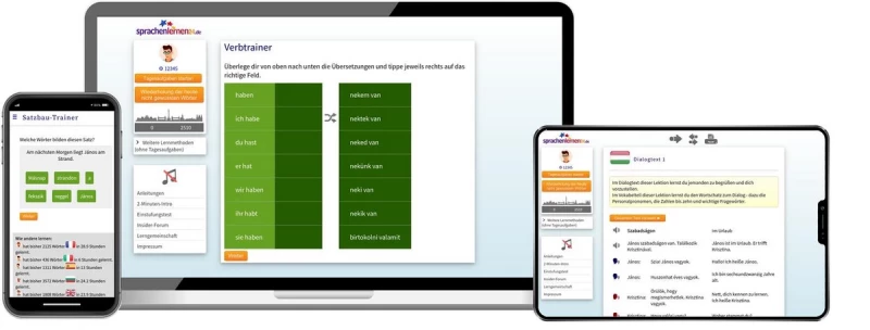 Ungarisch Fachwortschatz-Vokabeltrainer Sprachenlernen24 Ungarisch Basiskurs für Anfänger Online-Sprachkurs Screenshot