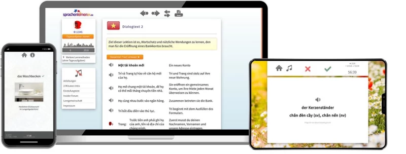 Vietnamesisch Aufbaukurs für Fortgeschrittene Sprachenlernen24 Vietnamesisch Aufbaukurs für Fortgeschrittene Online-Sprachkurs Screenshot