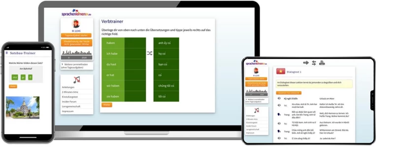 Vietnamesisch Fachwortschatz-Vokabeltrainer Sprachenlernen24 Vietnamesisch Basiskurs für Anfänger Online-Sprachkurs Screenshot
