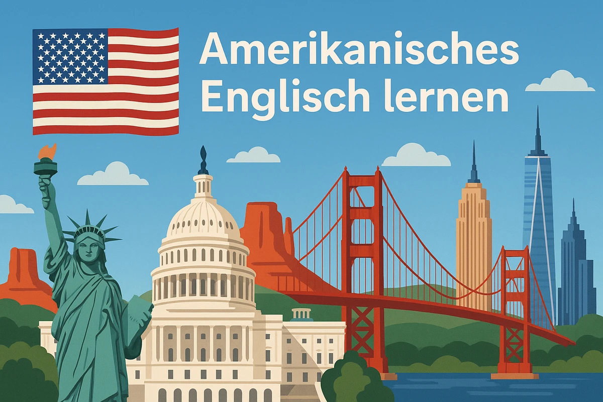 Amerikanisches Englisch lernen, Symbolbild, KI-generiert